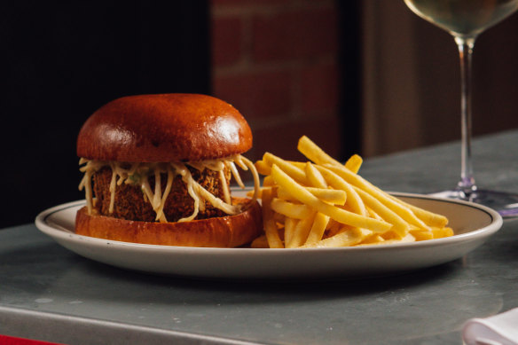 The duck-terrine burger at Bar Margaux.