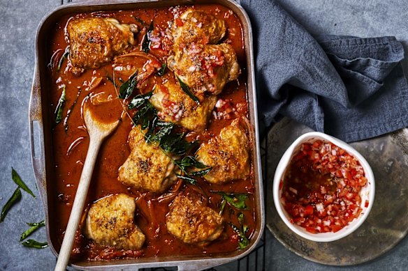Jessica Brook’s chicken curry with tamarind and tomato makes the most of curry paste. 