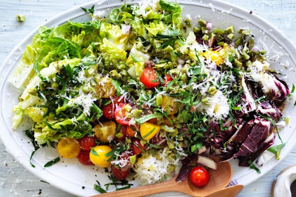 Olive and parmesan slaw.