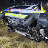 Paramedic Jim Avard’s rolled ambulance.