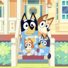 The Heeler family: Bluey (bottom right), with sister Bingo and parents Bandit and Chilli.