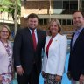LNP candidate for Moncrieff Angie Bell with LNP vice president Cynthia Harding, president David Hutchinson and outgoing MP Steven Ciobo.

