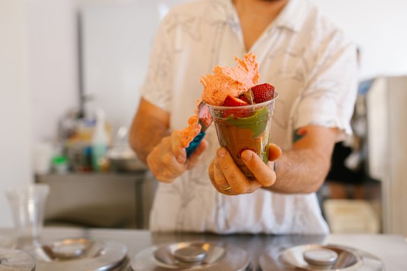 One of the sundae fruit cups.