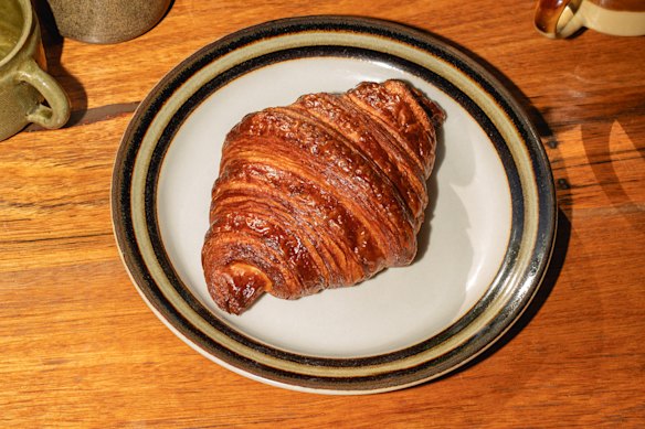 The darkly crusted croissants. 