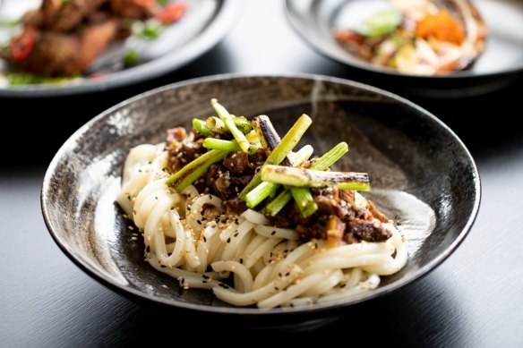 Wagyu beef udon noodles at Ren Ishii. 