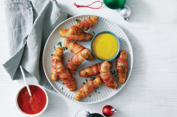 Pigs in blankets from the Woolworths Christmas range.