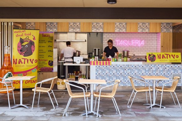There’s plenty of outdoor space for energetic young diners at chef Manuel Diaz’s casual taqueria in Pyrmont. 