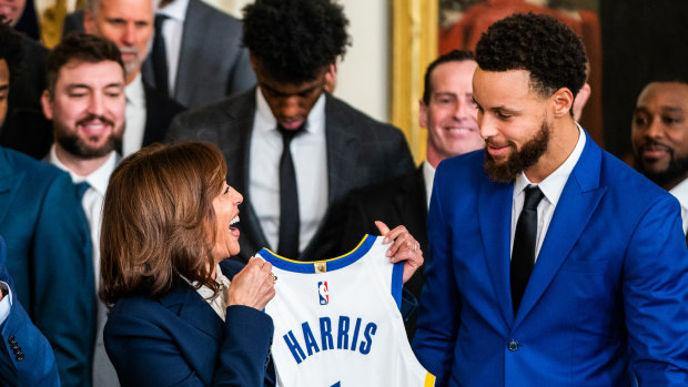 NBA superstar Steph Curry backs Kamala Harris at monster Olympics press conference