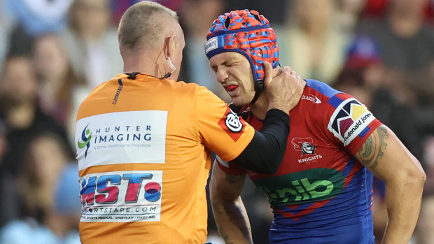 ‘It’s a decent injury’: Ponga joins weekend of NRL carnage, leaves in a sling