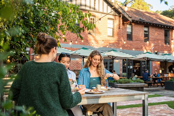 The Alpine Hotel’s beer garden hosts live music.
