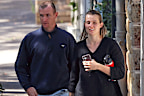 Swans player Chad Warner is seen with his girlfriend Alice Hughes.