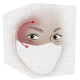 Apply bronzer in a C-shape around each eye.