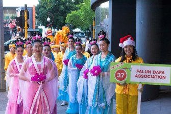 Falun Dafa performers at the 2018 Christmas Pageant.
