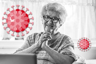 Many grandparents have been keeping in touch with family by computer.