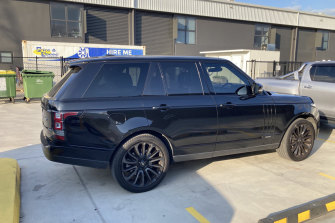 The Range Rover, subsequently seized by police, thought to be the vehicle he was travelling in after disappearing. 
