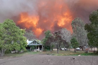 Pictures by Brett Dawson who defended his and his neighbour's homes in Gippsland on New Year's Eve.