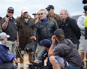 George Miller and crew filming at Penrith Lakes, NSW.