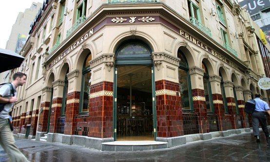 The Young & Jackson hotel on the corner of Swanston and Flinders streets in Melbourne. 