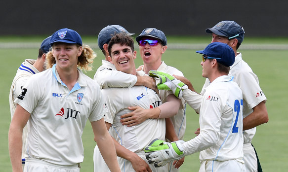 The best of times: NSW fast bowler Sean Abbott is enjoying his cricket again.