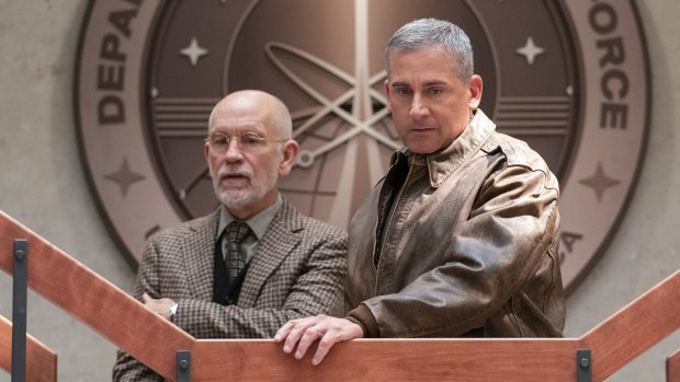 John Malkovich and Steve Carell in Space Force.