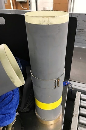 American officials say they've found a missile launcher in a man's luggage at the airport in Baltimore.