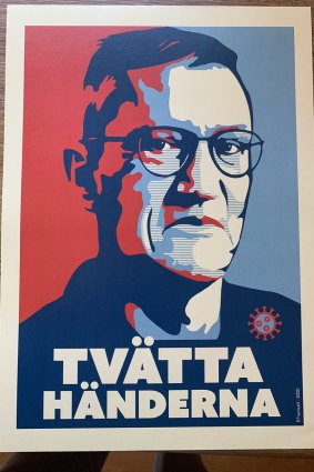 A poster of Dr Anders Tegnell, in Sweden.