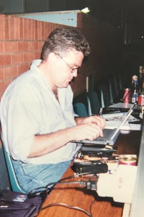 Greg Growden hard at work in Pretoria, South Africa in 2000.