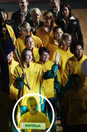 Shape of things to come: Jamie-Lee Price leads the Australian team out at the opening ceremony of the Netball World Cup in 2007.