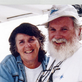 Whale researchers Trish and Wally Franklin.