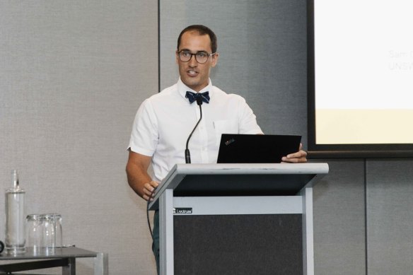 Samuel Cornell from the University of NSW’s Beach Safety Group at the World Conference on Drowning Prevention 2023 in Perth where he spoke about the increasing number of selfie related deaths. Photos by Rick Carter
