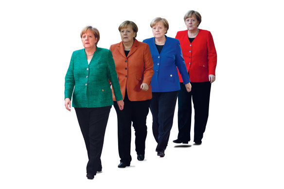 True colours: German Chancellor Angela Merkel.