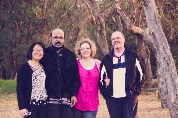 Jonathan and Helen David in Australia in 2014 with Brian and Lynne Heath. 