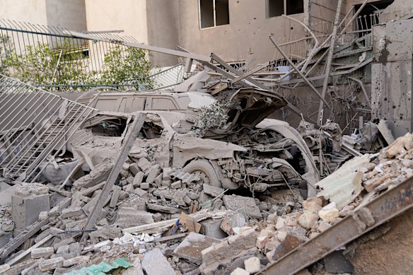 Ruins remain in the aftermath of an Israeli-U.S. strike in Tehran.