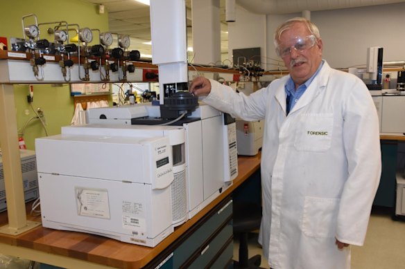 John Kelleher at the forensic lab during his career as a fire investigator.