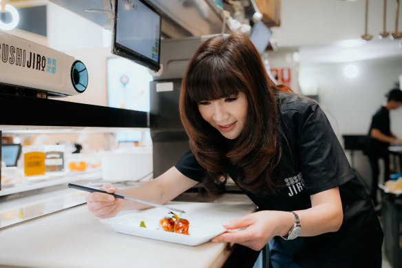 Kasman at Sushi Jiro, which she bought in 2022 from food ­entrepreneur David Loh and chef Tomohiro Suzuki, who opened the first store in 2017.