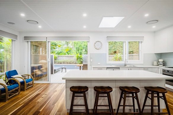 The five-bedroom, two-storey property at Bilgola Beach passed in with a vendor’s bid of $6 million.