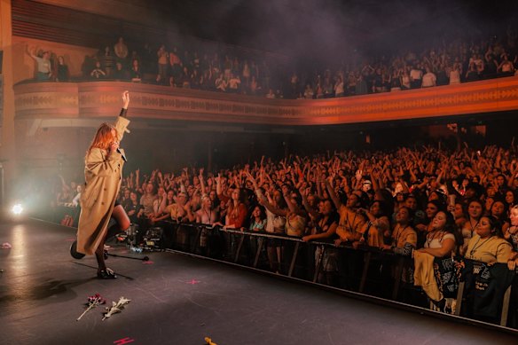 Audrey Hobert performs to her adoring young fans at Sydney’s Enmore Theatre.