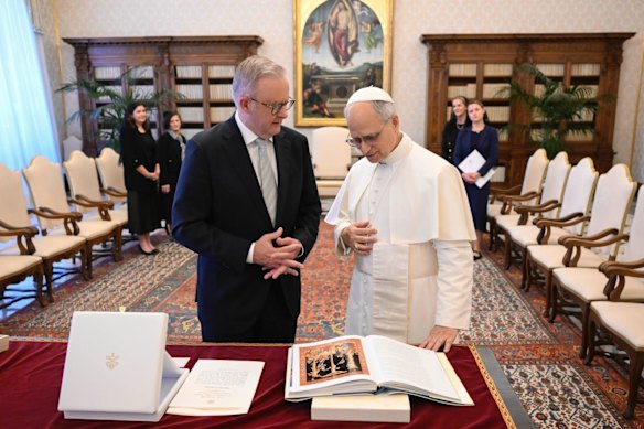 Anthony Albanese and Pope Leo XIV met for about 45 minutes.