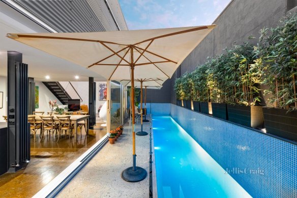 The home has a lap pool.