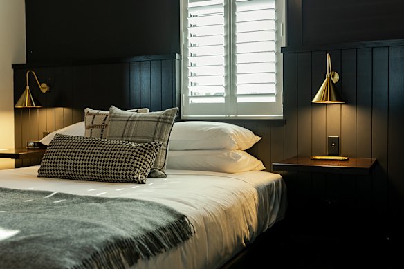 A revamped bedroom at the Victoria Hotel.