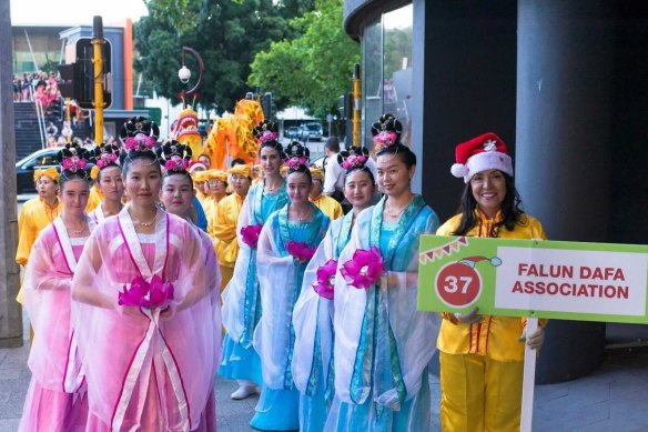 Falun Dafa performers at the 2018 Christmas Pageant.