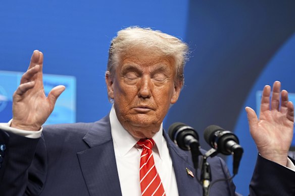President Donald Trump during the NATO summit.