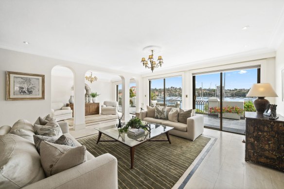 The two-bedroom Kirribilli unit has front seat views of Sydney Harbour.