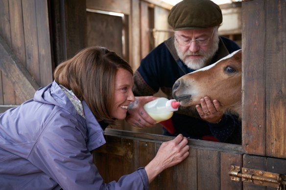 Owen Teale with Toni Collette in Dream Horse: “Toni just raised my game,” he says.