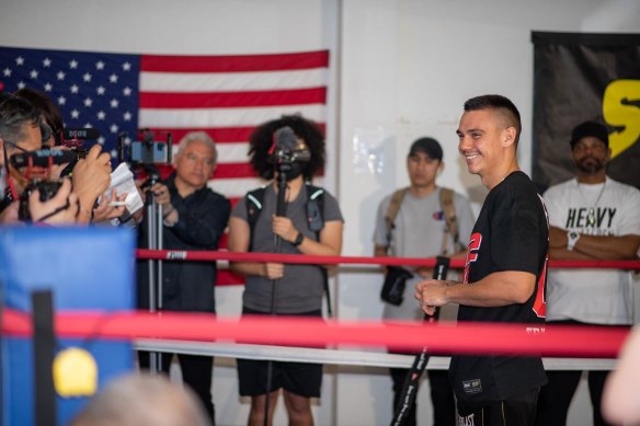 Tim Tszyu during his training camp in Las Vegas ahead of his fight against Terrell Gausha. 