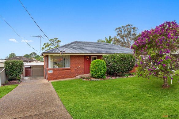 The average couple could afford a median-priced house in Engadine in 2022, but not in 2023. This three bedder recently sold for $1.17 million.