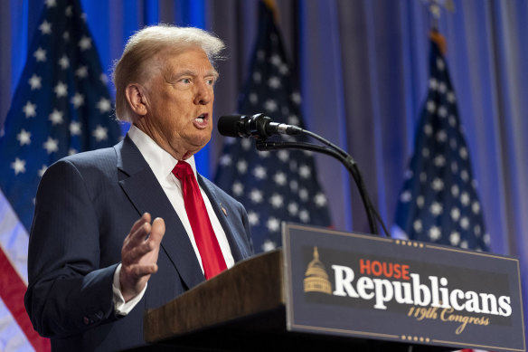 Donald Trump has threatened to impose tariffs on America’s three largest trading partners on the day he returns to office in January.
