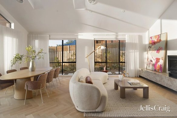 The renovated Californian bungalow in Brunswick West sold for $2.12 million to a Sydney couple. 