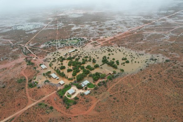 Rawlinna Station has been flooded by the rains over the Nullarbor. 
