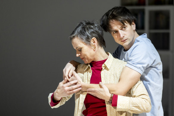 Nadine Garner and Tom Conroy in Belvoir play Tell Me I’m Here.